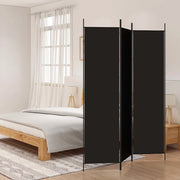 Divisorio Ambienti | Divider per stanze | Paravento a 3 Pannelli Nero 150x200 cm in Tessuto