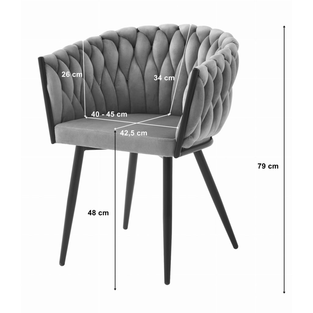 Set di 2 sedie Orion in velluto beige e metallo nero