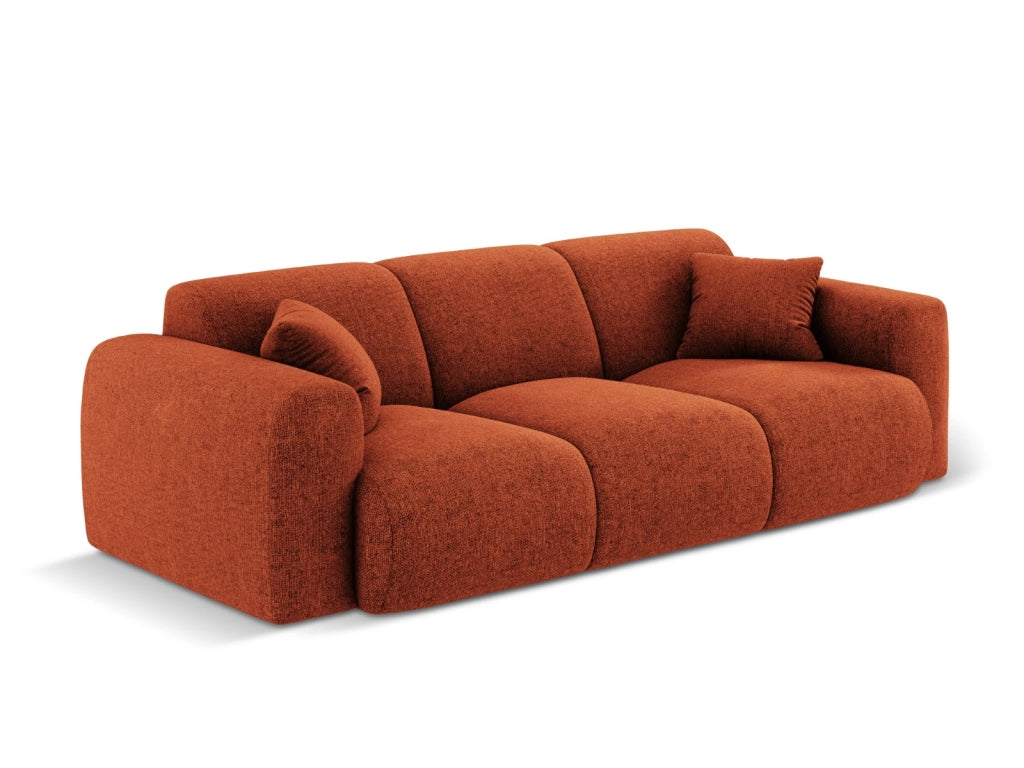 Cosmopolitan Design - Divano "Nolio" 3 posti in ciniglia terracotta 