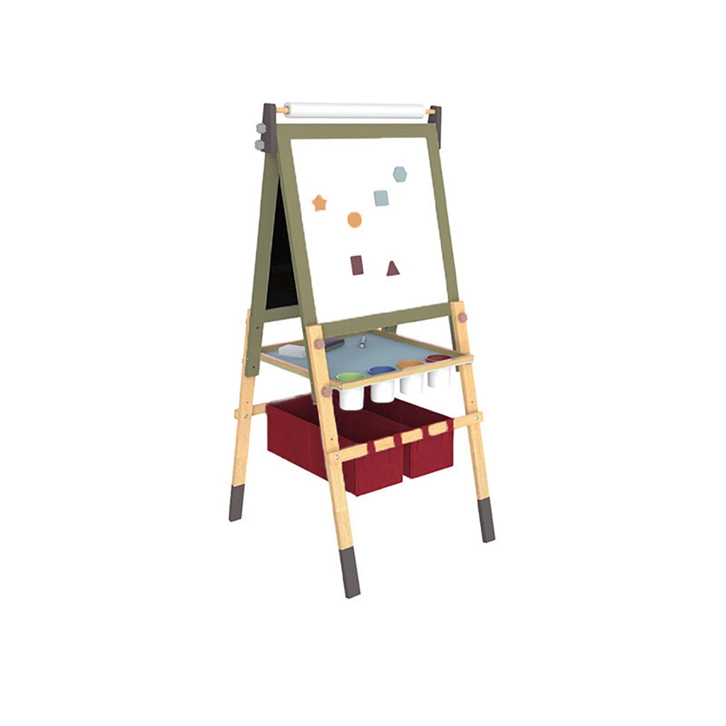 Lavagna con Accessori e Vaschette Portagiochi 57x46x125 cm in Legno