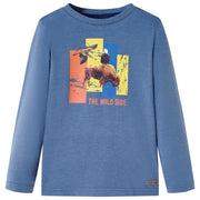 Maglietta Bambino a Maniche Lunghe Blu MÃ©lange 128cod mxl 85240