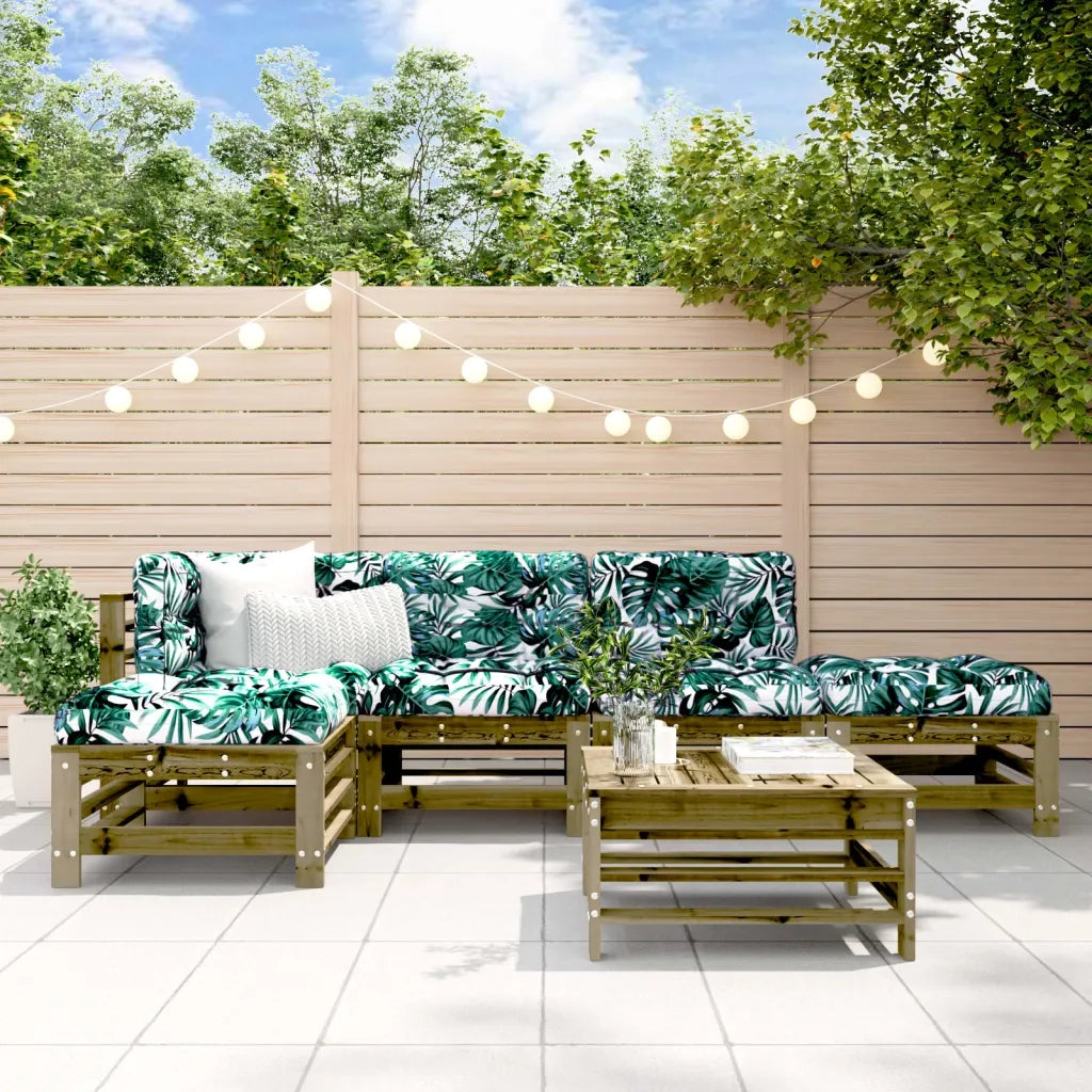Set Salotto da Giardino 6 pz in Legno Impregnato di Pinocod mxl 106591