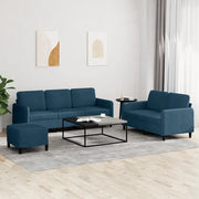 Set di Divani 3 pz Blu in Vellutocod mxl 130846