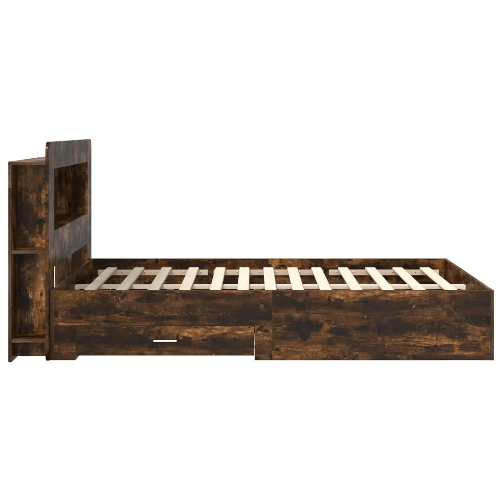Telaio del letto con storage Rovere Fumo 150 x 200 cm