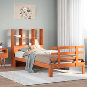 Letto Libreria senza Materasso Marrone Cera 75x190 cm in Pino 3322767