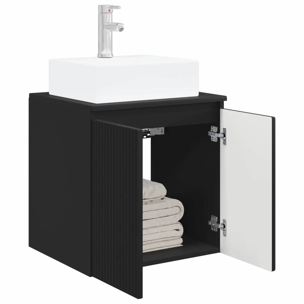 Mobile Lavabo da Parete Nero 49,5 x 41 x 62,5 cm 890413