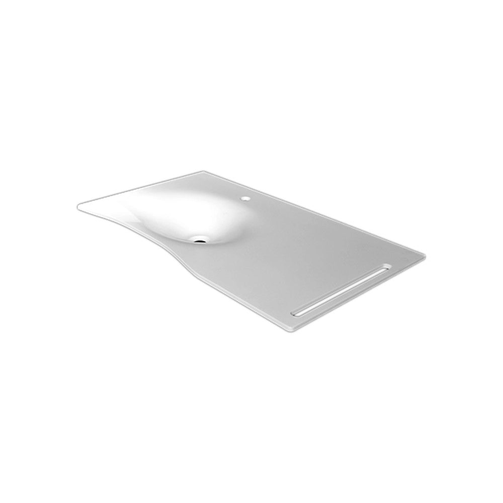 Lavabo flat cm 92 con staffa bianco, vasca a sinistra