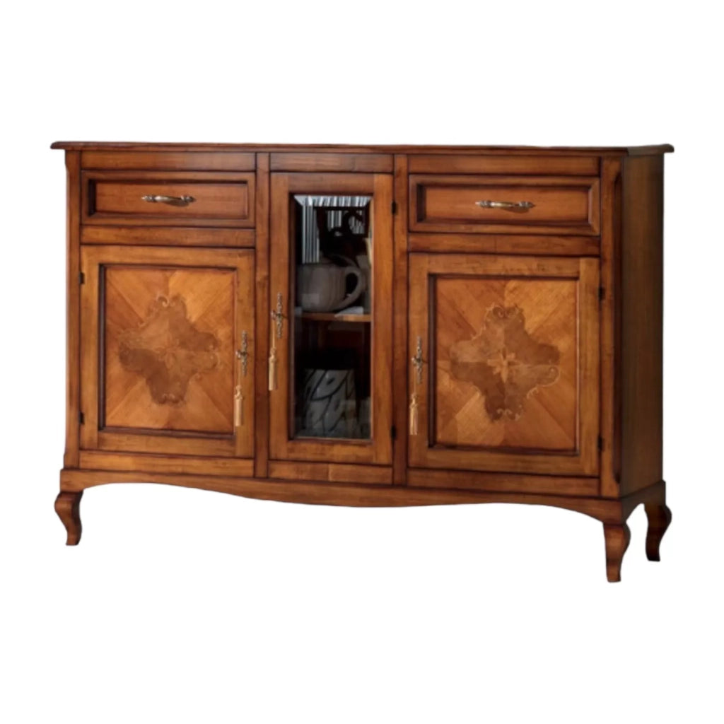 Credenza classica 3 porte 2 cassetti legno bassano 165x49x113 - Mobili 2G