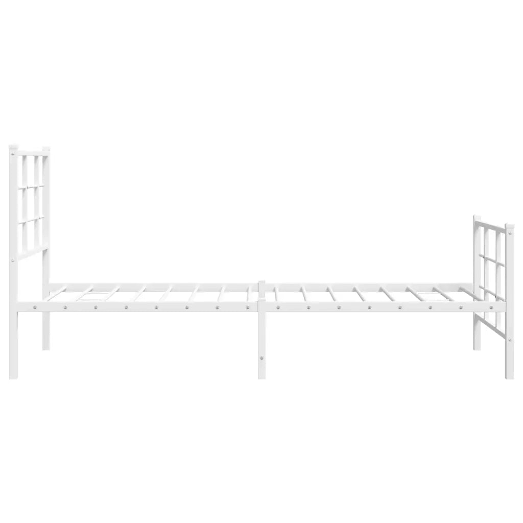 Giroletto con Testiera e Pediera-Struttura Letto Metallo Bianco 75x190 cm 609097