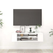 Mobile Porta TV Sospeso Bianco 100x30x26,5 cm Legno Multistrato 806229