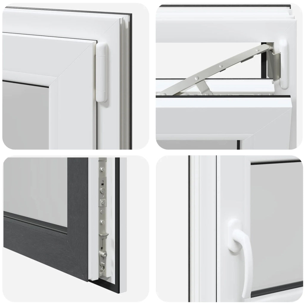 Finestra per Soffitta RISOR 100 x 50 cm PVC e Vetro Antracite CFW1340572