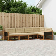 Set di divani da esterno con cuscino 5 pcs Naturale e Beige 3382556
