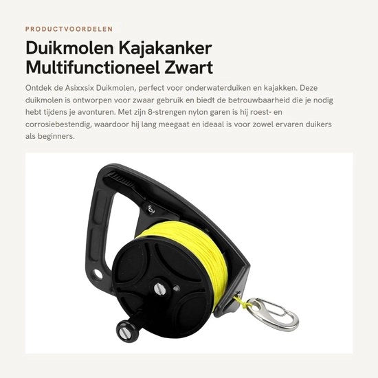 Molatore per kayak multifunzionale per uso pesante - 8 cavi in nylon - Stoppa pollice - Corrosione resistente - Molatore per immersioni