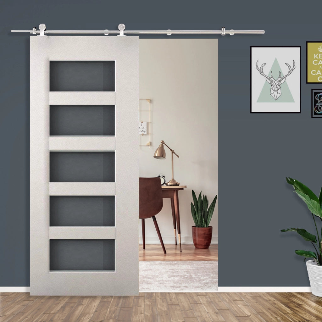 Kit Binario Scorrevole Acciaio Inox ¨C Xylo ¨C ?2,5x200 cm Argento