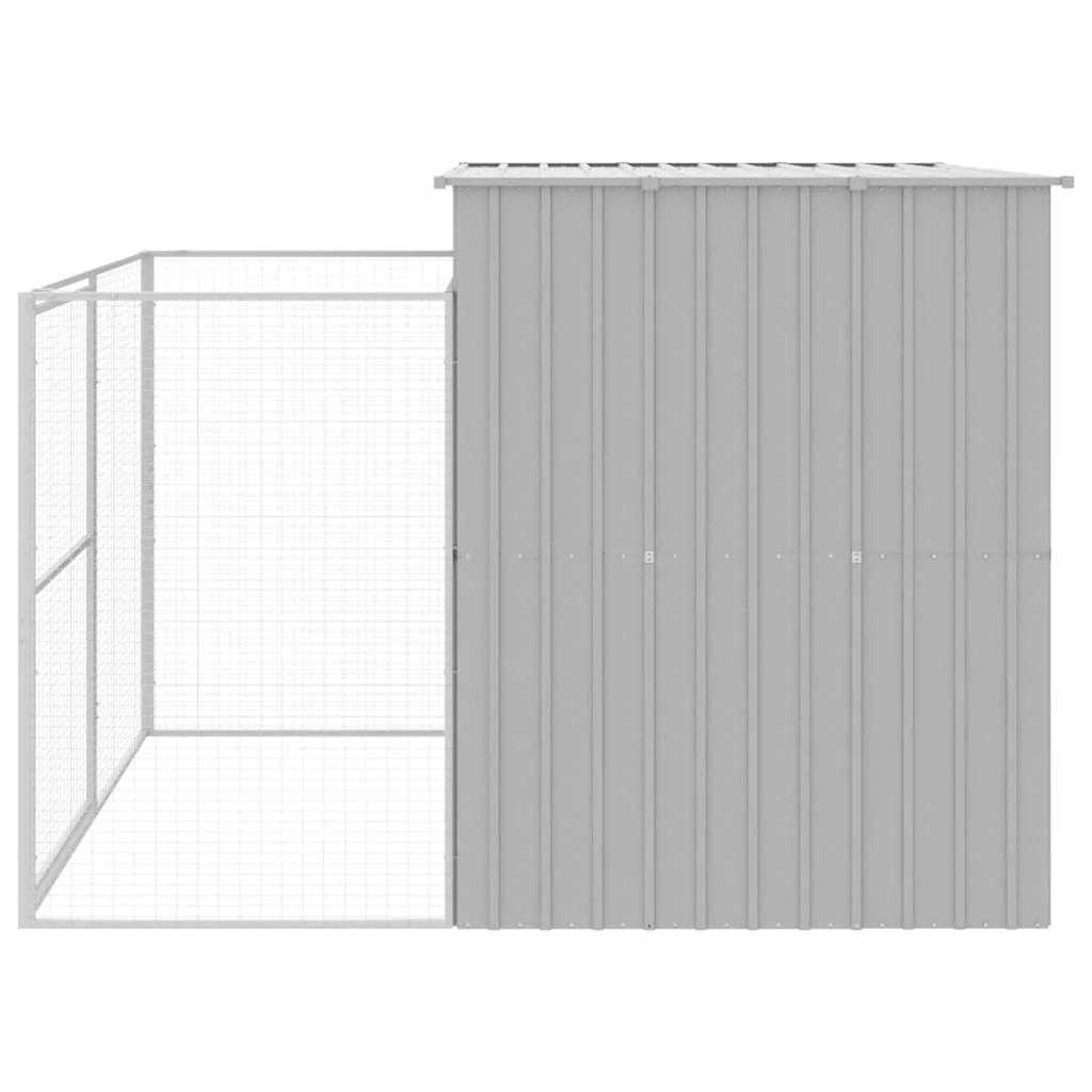 Cuccia per cani con recinto chiaro 214 x 253 x 181 cm grigio 02_0043506