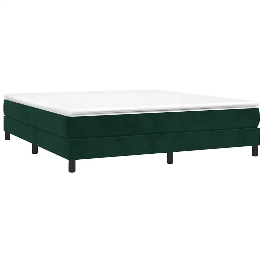 Giroletto a Molle con Materasso Verde Scuro 180x200 cm Velluto cod mxl 65817