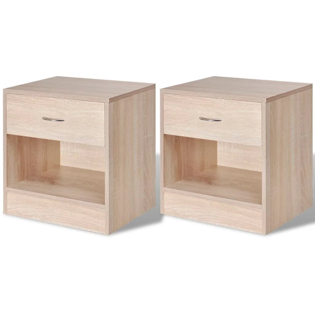 Comodino comodino cassettiera mobili per camera da letto 2 pezzi con cassetto colore rovere 1402135