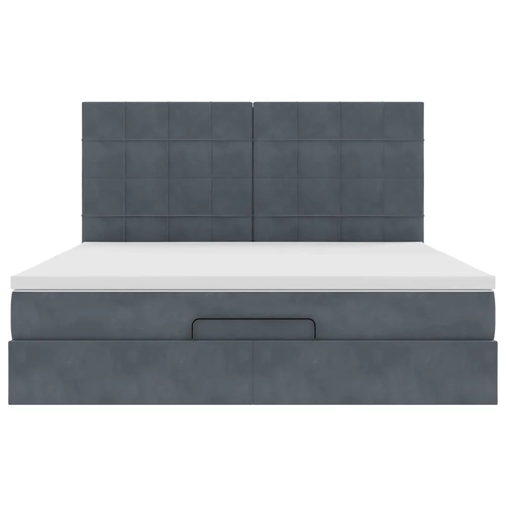 Struttura Letto Pouf con Materassi 160x200 cm in Velluto 3313482