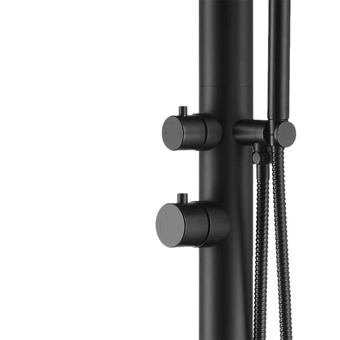 Doccia da Giardino 230x18x42 cm con Miscelatore e Doccetta Sined Chia Nero satinato