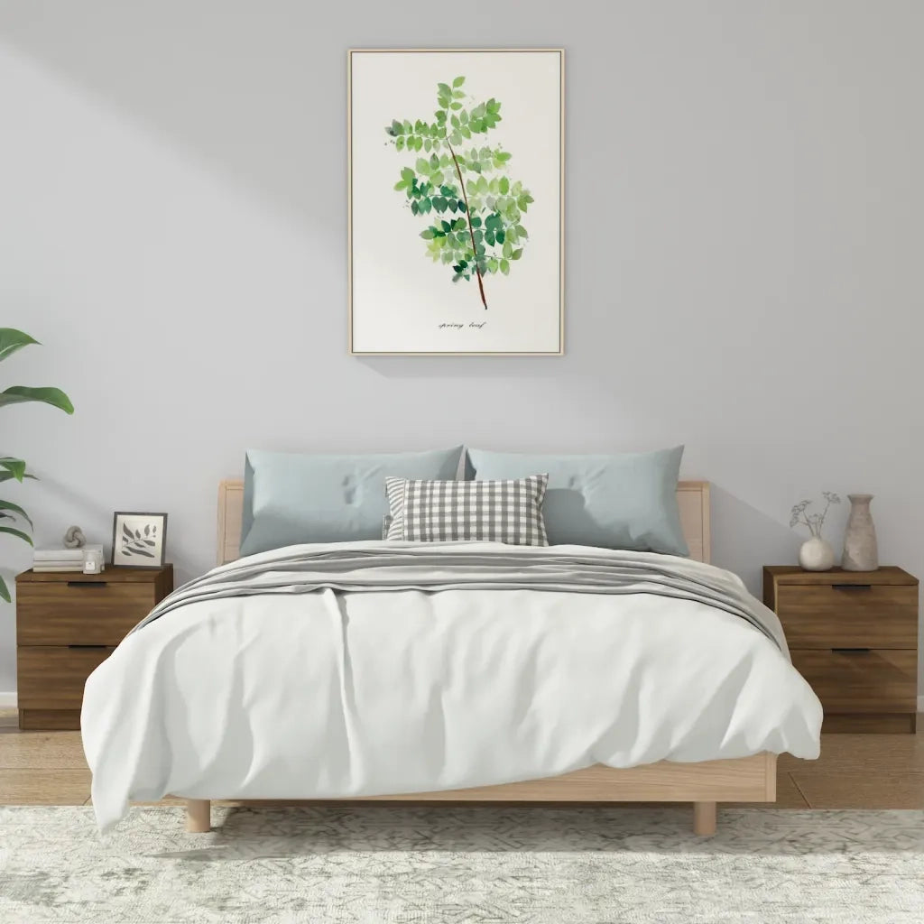Comodini 2 pz Rovere Marrone in Legno Multistrato cod mxl 30647