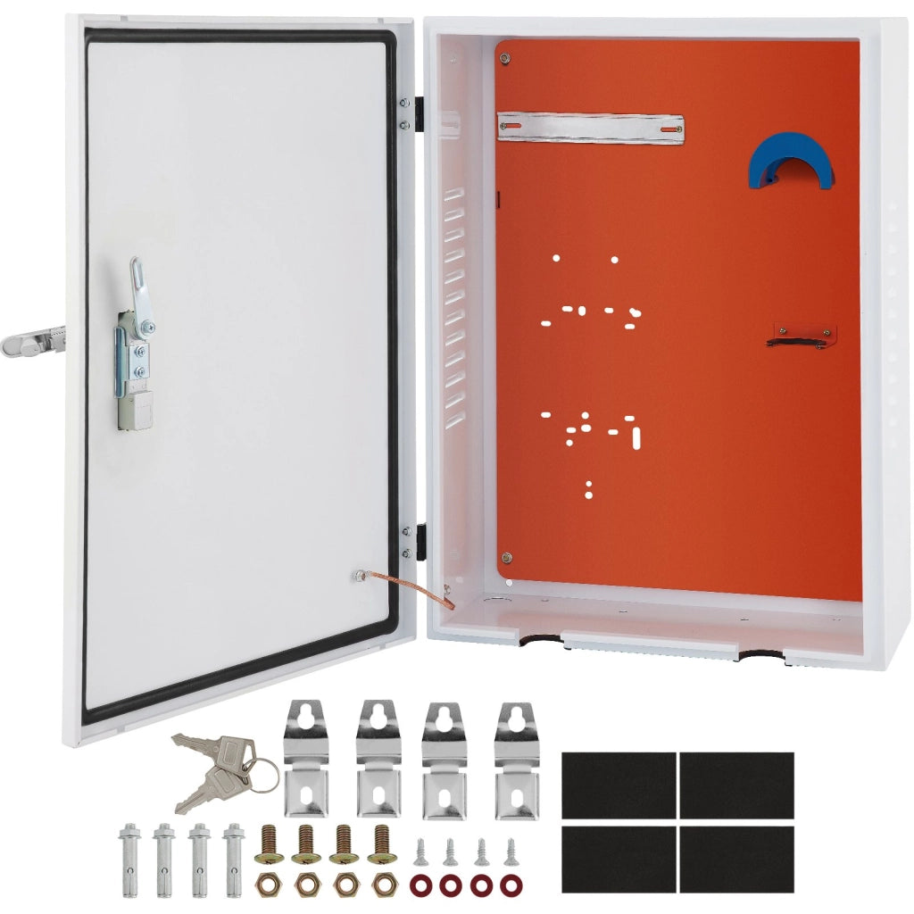 Quadro Elettrico da Parete ST5 725-XSS in Acciaio 70x50x25cm Bianco RAL 7032 IP32 Robusto per Fai da Te e Officina