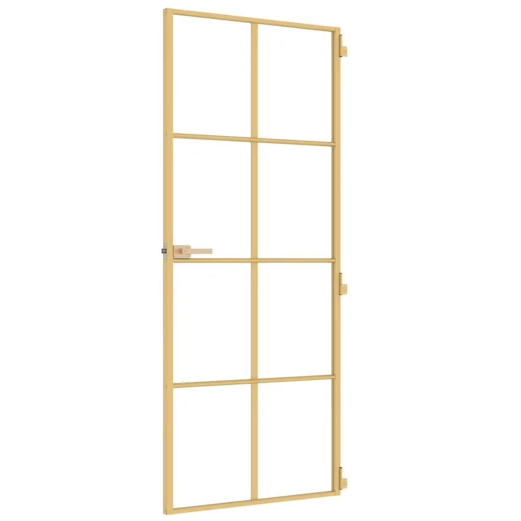 Porta Interni Sottile Oro 83x201,5cm Vetro Temperato Alluminio 155141
