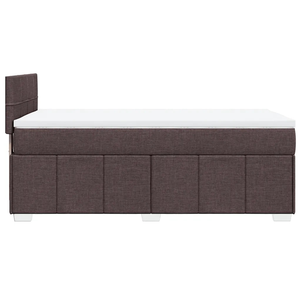 Giroletto a Molle con Materasso Marrone Scuro 90x200 cm Tessuto 3286954