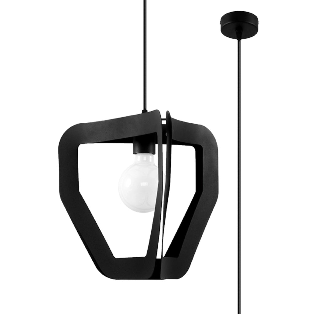 Lampada a sospensione Pure Lume TRIANOS nera metallo E27