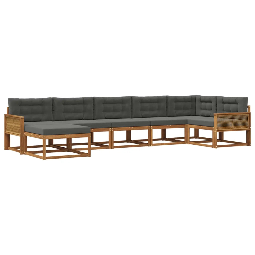 Set di divani da esterno 7 pz Naturale e Antracite 3382750