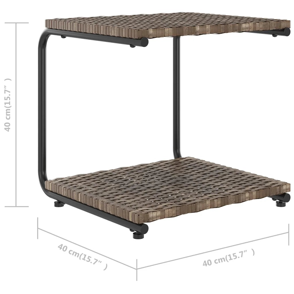 Lettino Prendisole per 2 Persone con Cuscini Polyrattan Marrone 48130