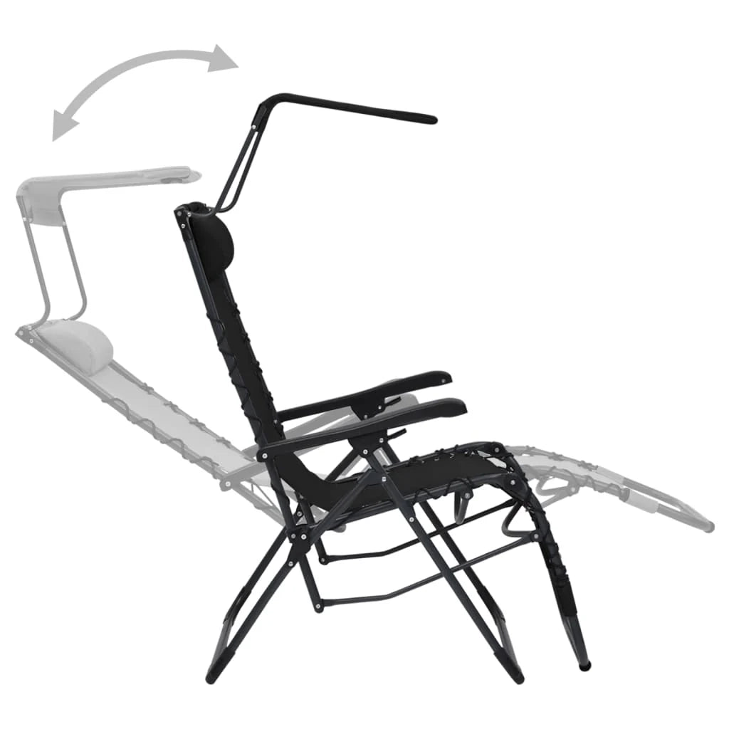 Set di due sedie da terrazza pieghevoli in Textilene nero 02_0011986