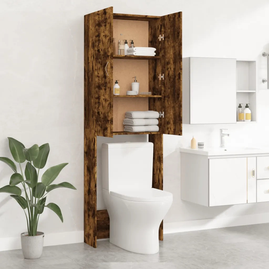 Mobile per Lavatrice Rovere Fumo 64x25,5x190 cm 813191
