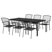 Set da pranzo da giardino mobili da esterno 7 pezzi acciaio antracite 02_0013922