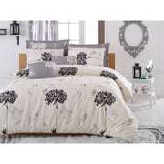 Completo letto - 1 copripiumino 220 x 240 cm + 2 federe 60 x 60 cm - 65% cotone, 35% poliestere - Beige