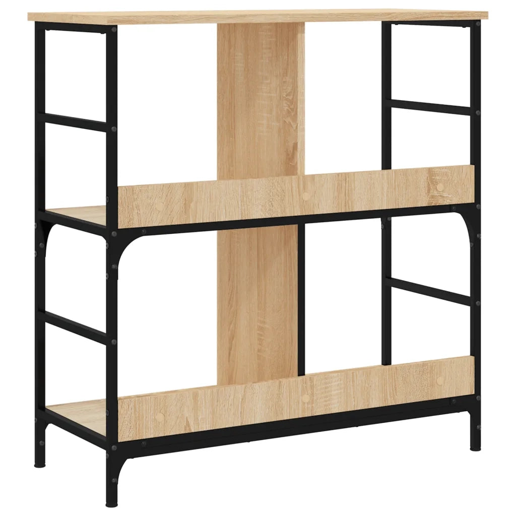 Libreria-Scaffale per Libri-Mobile di Stoccaggio Rovere Sonoma 78,5x33x82 cm in Legno Multistrato