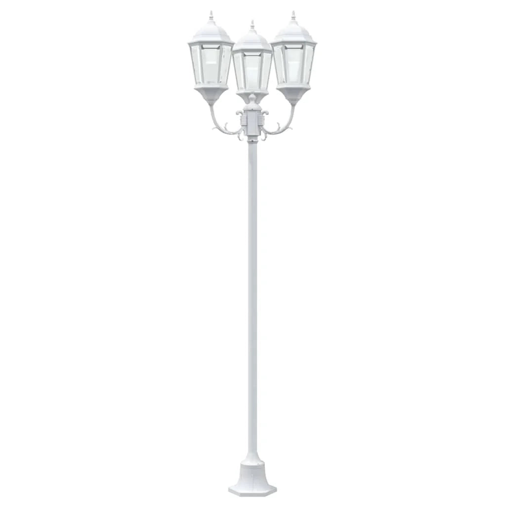 Lampada da giardino vintage 57 x 49 x 241 cm illuminazione potente atmosfera accogliente alluminio bianco 02_0058414