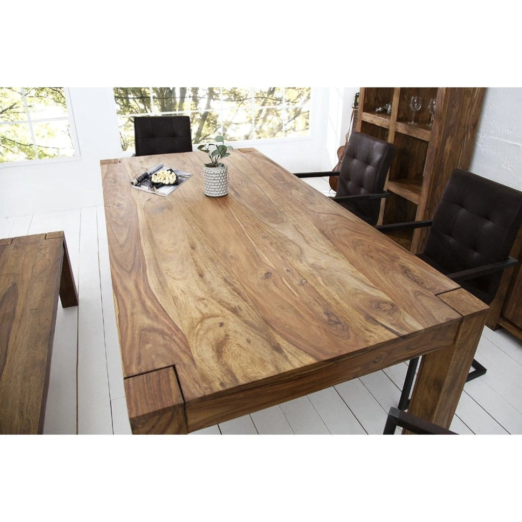 Tavolo da pranzo ORBO 160 cm – Tavolo in legno massiccio di Sheesham verniciato