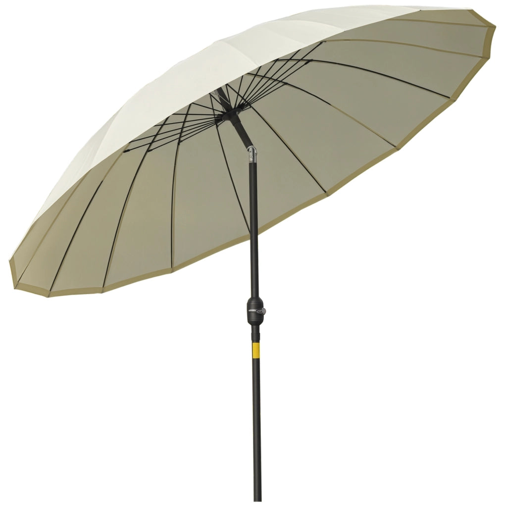 Parasole da giardino rotondo inclinabile ¨C zephmum ¨C 2.5 m beige metallo fibra di vetro