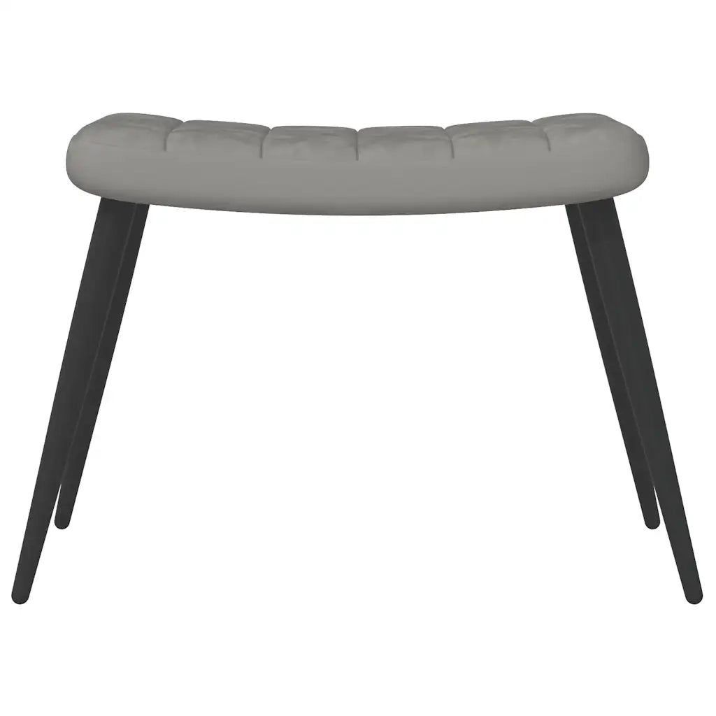 Poltrona Relax con Sgabello Grigio Chiaro in Velluto 327688