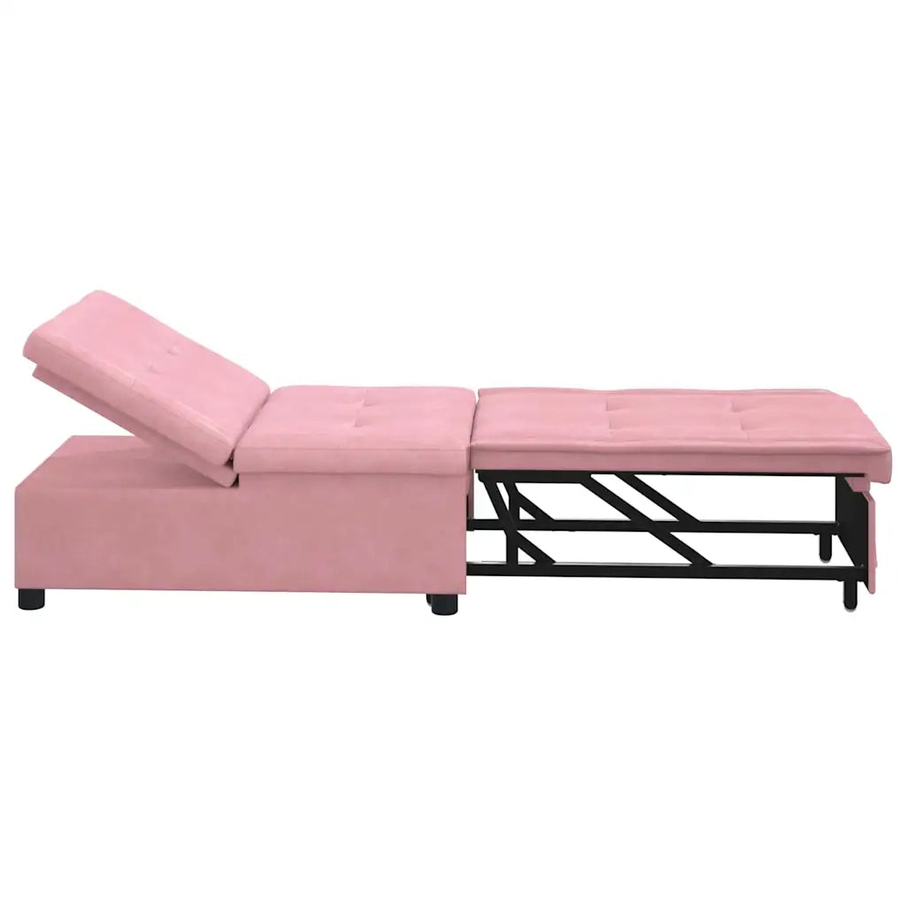 vidaXL Divano Letto Rosa 67 x 194 x 38 cm Velluto