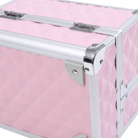 Valigetta Porta Trucchi 20x15x15 cm con Profili in Alluminio Rosa