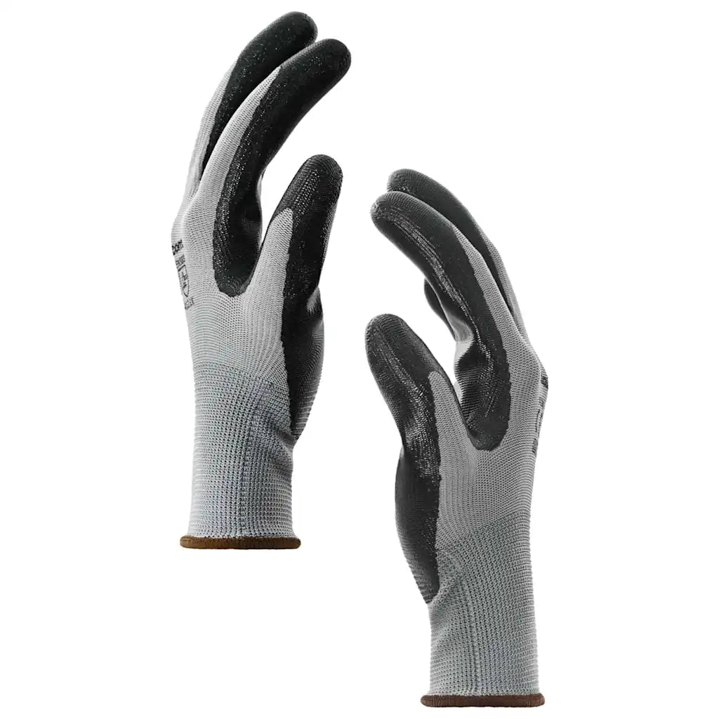Guanti da Lavoro 24 pcs Grigio e Nero 8 / m Poliestere
