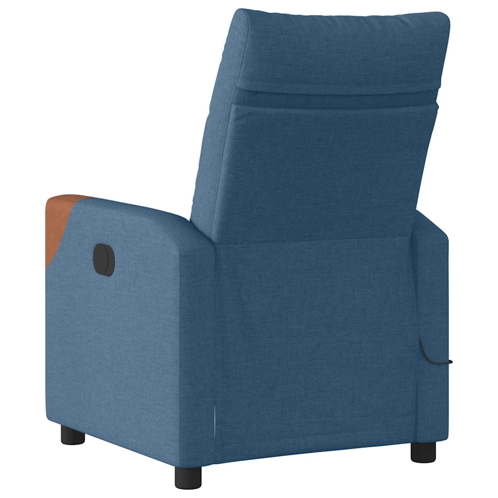 Poltrona Massaggiante | Sedia Relax Reclinabile Elettrica Blu in Tessuto