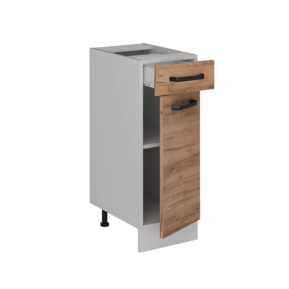 Mobiletto base per cucina R-Line Rovere dorato/Bianco 30 cm senza piano di lavoro Vicco