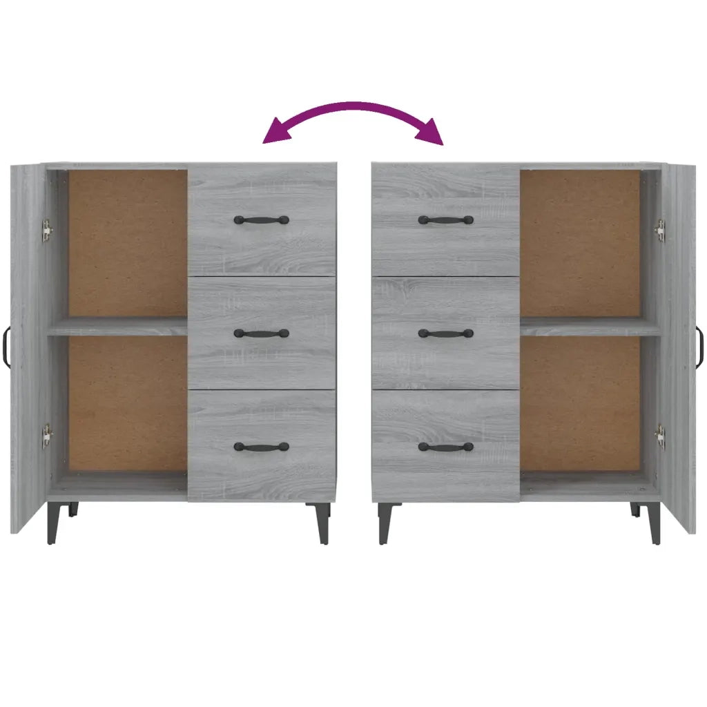 Credenza-Buffet-Armadio da cucina Grigio Sonoma 69,5x34x90 cm in Legno Multistrato 390054