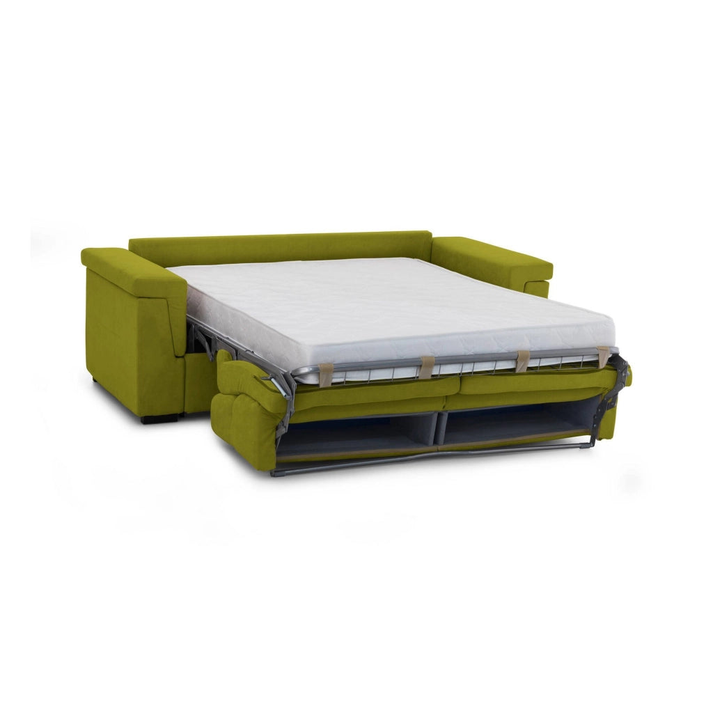 Biscossi, Divano Letto 2 Posti Sfoderabile Made in Italy, 205x95 cm Verde