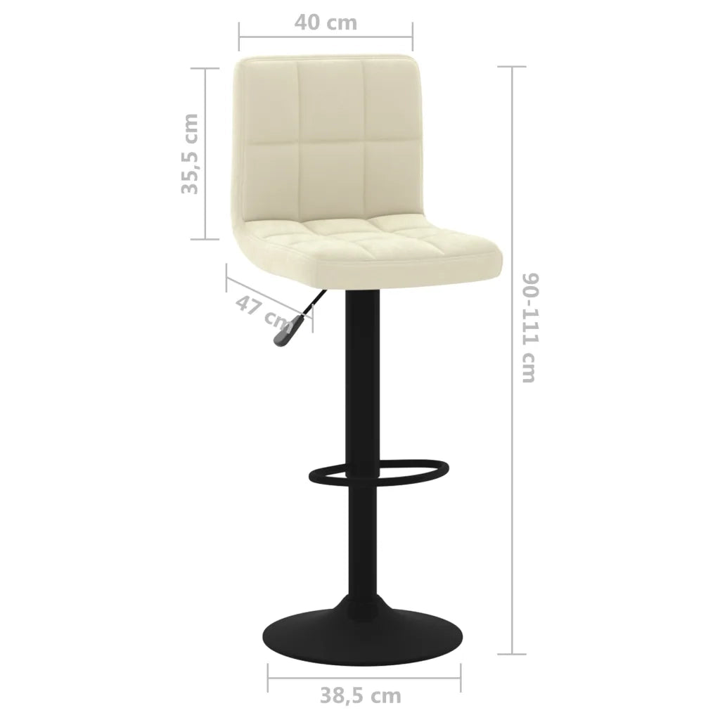 Sgabelli da Bar 2 pz Crema in Velluto cod mxl 61834