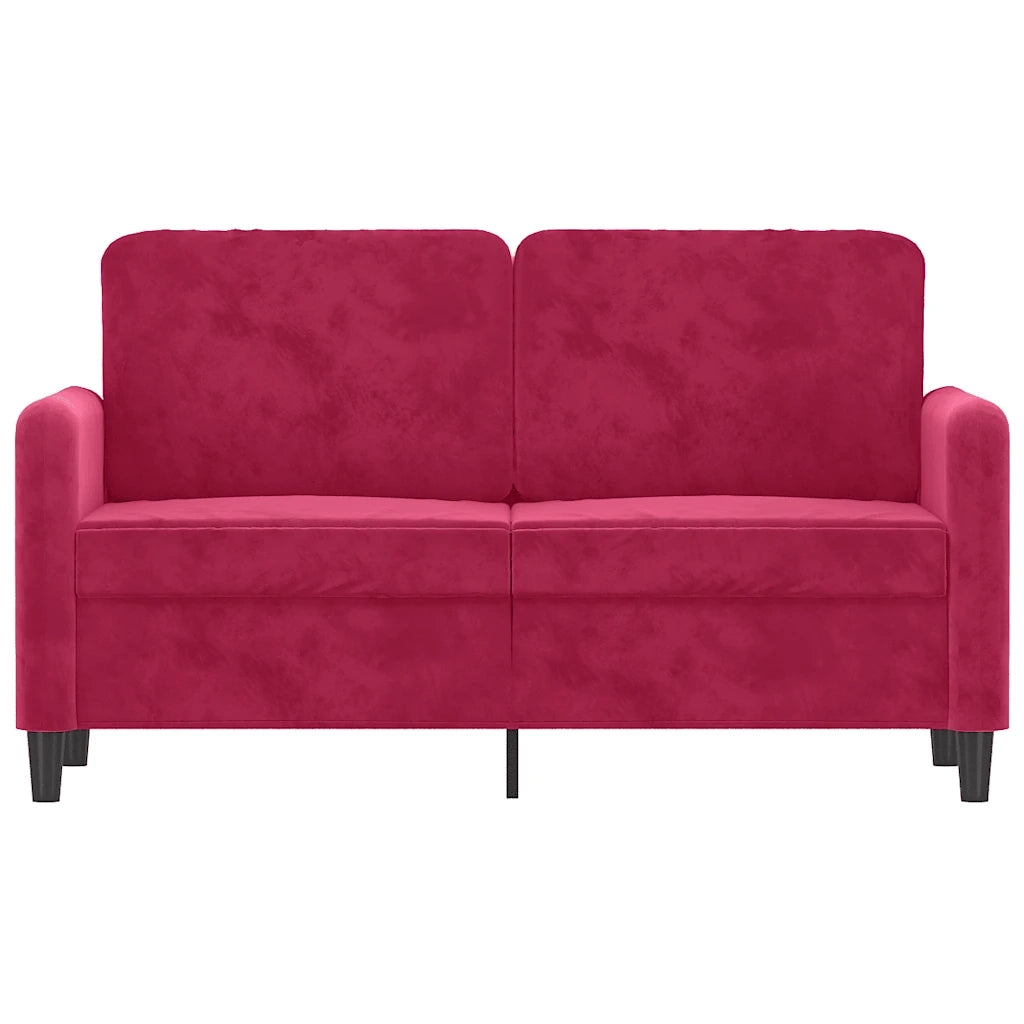 Divano a 2 Posti Rosso Vino 120 cm in Velluto 359436