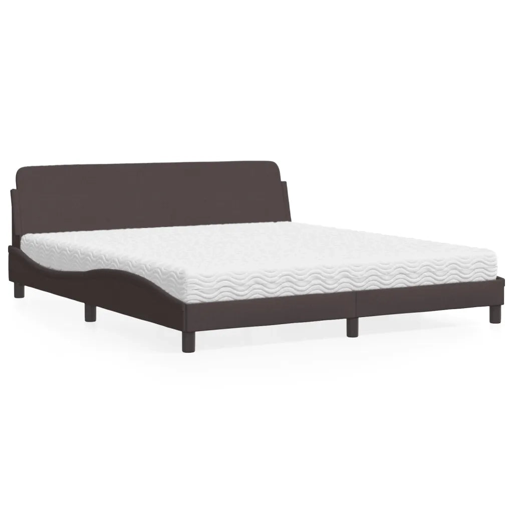 Letto con Materasso Dover Marrone Scuro 180x200cm Tessuto 3208447