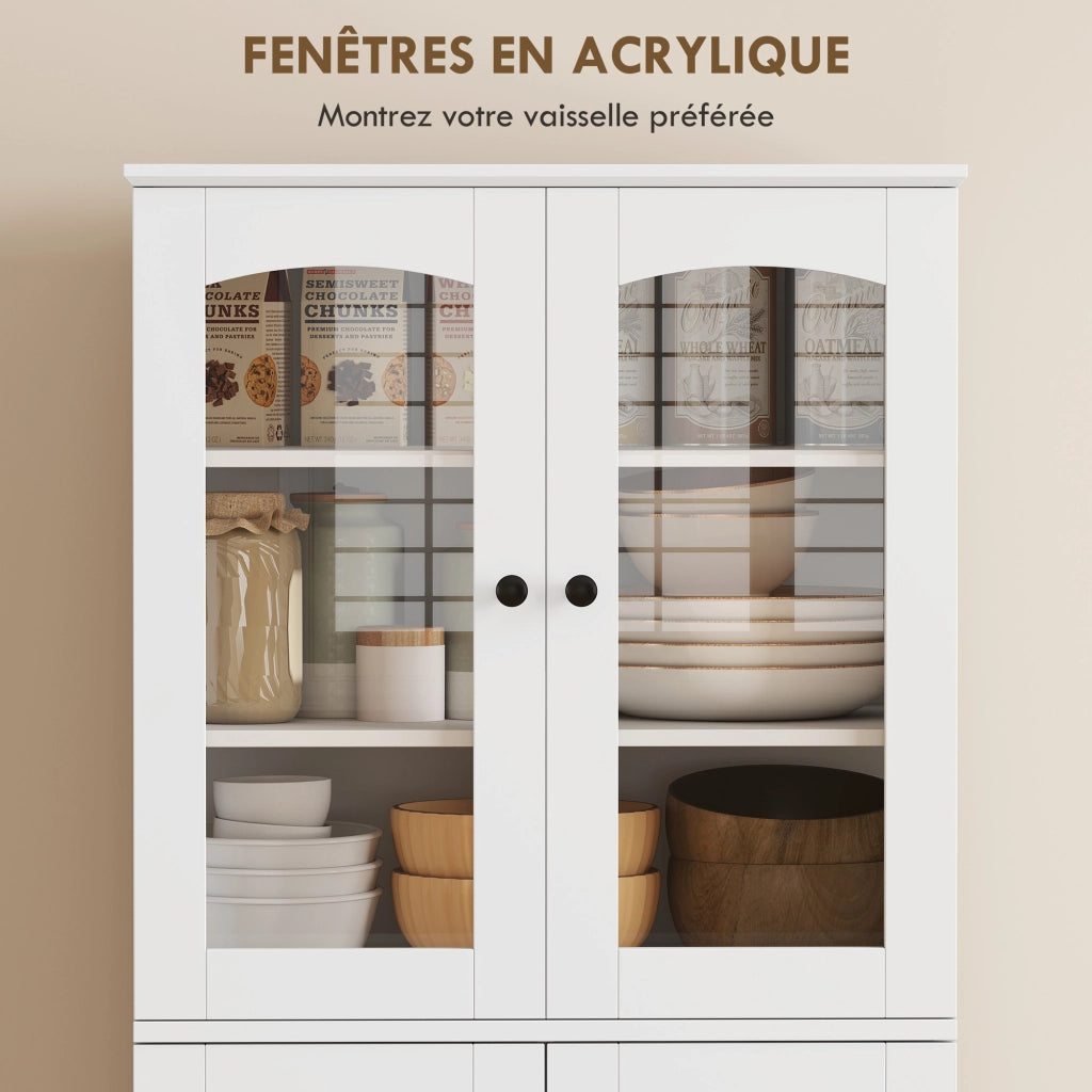 Cassettiera per cucina con ante in acrilico ¨C Zephmum ¨C Bianco 60x40x162 cm